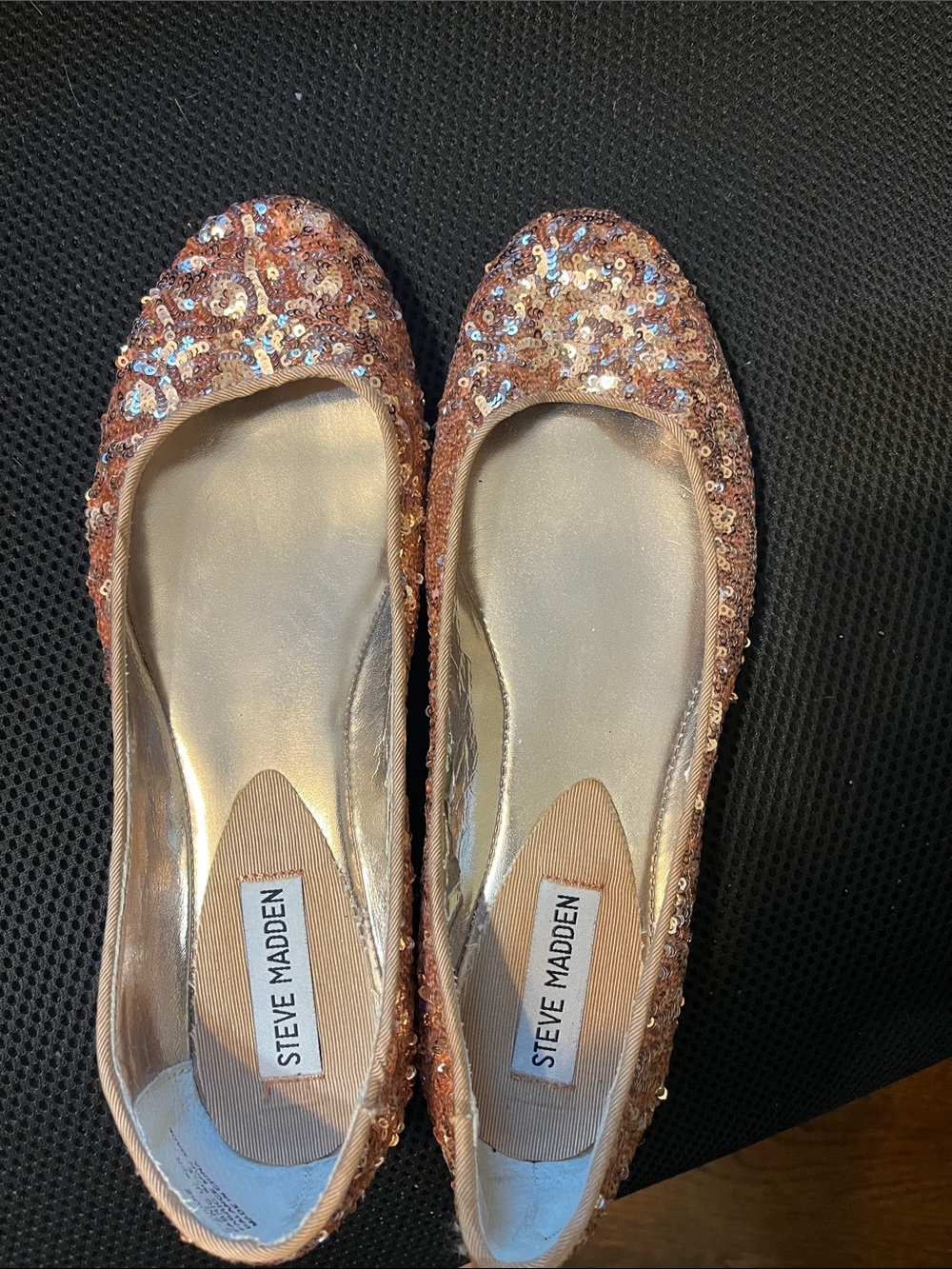 Steve Madden Rose Gold Sequin Ballet Flats
